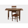 East West Furniture East West Furniture NOFK3-MAH-W Norfolk 3PC Set with rectangular table featured 12 in Leaf and 2 wood seat chairs NOFK3-MAH-W